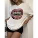 European And American Cross-border Foreign Trade Wholesale Clothing Sexy Fashion Lip Print Round Neck Plus Size_ecoleips.com