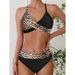 Large Size Printed Bikini Women's Sports Swimsuit Split Design For Summer Vacation_ecoleips.com