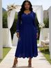 Women's Fish Scale Pleated Dress Elegant Beaded Long Fashionable Clothing_ecoleips.com
