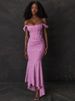 Mozision Off-shoulder Backless Sexy Evening Dress For Women Purple Sleeveless Strapless Ruched Bodycon Club Party Dress_ecoleips.com