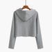 hooded Cardigan Sweatshirt Women, Spring And Autumn Thin Style, 2021 Long-sleeve Zip-up Short Top Jacket,_ecoleips.com