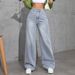 Loose Fit High Waist Printed Jeans For Women - Trendy Summer Denim Pants With Comfort Stretch (Blue Gray, Blue, Pink)_ecoleips.com