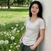 Pure Cotton White With Short Sleeves For Women, Summer Slim-fit Base Shirt, Round-neck Top, Versatile Basic T-shirt_ecoleips.com