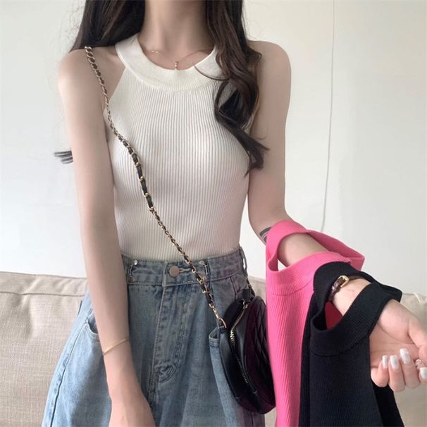 French-Style Sweetheart Cutout Halter Neck Camisole Women, New Summer Model, Suitable For Outdoor Wear, Versatile And_ecoleips.com