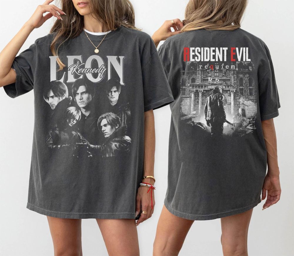 Leon S. Kennedy Resident Evil 9 Requiem Shirt Biohazard Tee Grace Emily Gideon Tee Short Sleeve Women For Spring Summer Unisex_ecoleips.com