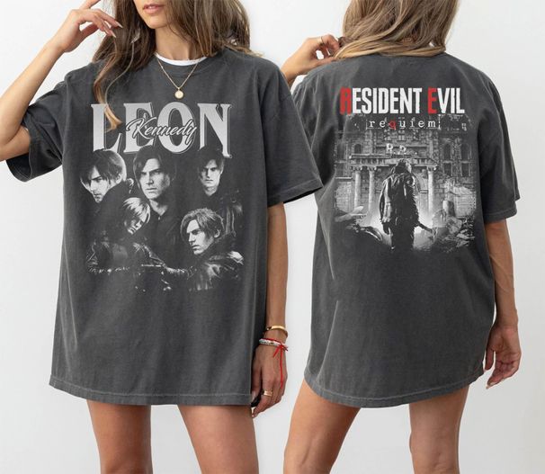 Leon S. Kennedy Resident Evil 9 Requiem Shirt Biohazard Tee Grace Emily Gideon Tee Short Sleeve Women For Spring Summer Unisex_ecoleips.com