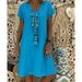 2024 New Popular Eleven Color Eight Size Solid Short Sleeve V-Neck Dress_ecoleips.com