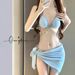 Verve Swimsuit For Women With Fish Tail Chain, Pure Desire Style, Sexy Tie Triangle Bikini, Three-Piece Set, Ins Vacation_ecoleips.com