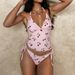 Elegant Floral Print Halterneck Bikini Set - High Elasticity Polyester Swimwear For Women (S/M/L/Xl)_ecoleips.com