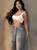 Women's High Waist Wide Leg Jeans Rhinestone Embellished Belted Denim Zipper Jacket England Style Spring/Autumn Fashion_ecoleips.com