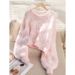 Women's Clothing Women's Pink Knitted Top Loose Fit Soft Cozy High-End Sweater Unique Beautiful Early Autumn_ecoleips.com