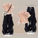Women's Stylish Retro Cargo Pants Set With Unique Drawstring Short Sleeve Top Striped Summer Theme_ecoleips.com