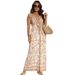Summer Fashion Casual V Neck Sleeveless Jumpsuit Women's Printed Independent Store Trousers European And American_ecoleips.com