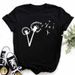 European And American Cross-border Foreign Trade Women's Clothing Dandelion Plant Print Round-neck Short-sleeve T-shirt_ecoleips.com
