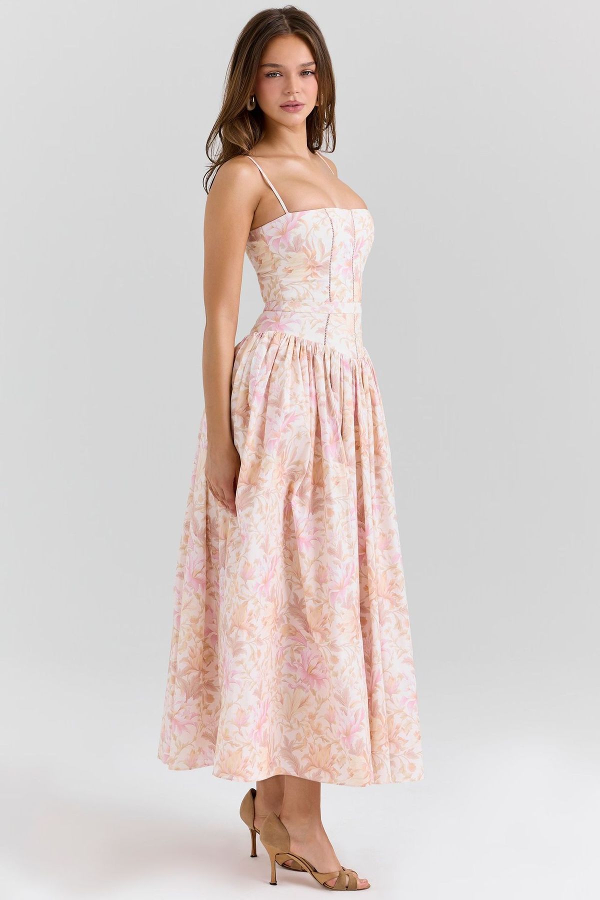 Elegant Style Suspender Dress For Women Fairy Like Slimming Floral Print Gentle Fashion_ecoleips.com