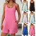 Stylish Backless Sleeveless Jumpsuit For Women, Loose Fit High Waist Romper With Adjustable Ties For Beach Vacation And Summer Outings_ecoleips.com