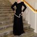 Elegant Party Set Asymmetrical Top With Crystal-Embellished Skirt (Sophisticated Two-Piece Ensemble For Evening Glamour)_ecoleips.com