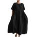 Aria Basics Aria Basics Spring Summer European And American Independent Station Large Swing Dress Cross-border Women's Clothing Cotton Linen_ecoleips.com