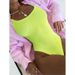 Women's Clothing Solid Color Wave Stripe One Piece Swimsuit Women's Belly Covering Conservative Bikini Beach Swimming Suit_ecoleips.com