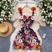 French Style Three Dimensional Floral Mesh Embroidery Dress Skirt Niche Design Fitted Waist A Line Export Quality Women's Clothing_ecoleips.com