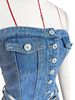 Women's Clothing Women's Denim Suit Fashion Style Cross Wrap Chest Overalls With Shorts For Formal & Casual For Women_ecoleips.com