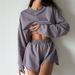 Women's Clothing Casual Loose Sports Suits For Women Long Sleeved Sweatshirt Tops Shorts Two Piece Home Clothes For Women_ecoleips.com