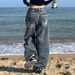 Women's Clothing Retro Style Jeans Women's Wide Leg Pants Old Ins Style Mopping Trousers_ecoleips.com