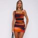 Women Rainbow Print Two Piece Set Sexy Fashion Spaghetti Strap Crop Top Bodycon Mini Skirt Casual Party Dress Outfit_ecoleips.com