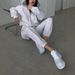 Cozy Fleece-Lined Hoodie And Jogger Set For Women - Casual Loungewear Two Piece Outfit Effortless Casual Style_ecoleips.com