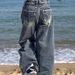 Women's Clothing High Street Washed Distressed Black And Gray Straight Jeans For Women Retro Hip Hop Trendy Brand Early Autumn Wide Leg Trousers_ecoleips.com