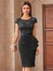 2025 New Cross-Border European And American Style Noble Elegant Sequin Lace Bodycon With Slit Slim Fit Women's Formal_ecoleips.com