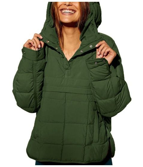 Women's Casual Fashion Hooded Jacket Solid Color Long Sleeve round Hem Pullover Top Cotton European American Style 2023_ecoleips.com