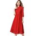 Lace Plus-size Red Dress, New Spring And Autumn Chinese-style Modified Versatile Cheongsam, Festive 100kg Dress_ecoleips.com