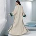 New Large Size Cardigan Two Piece Lace Edge Solid Color Long Sleeve Lace Temperament Long Skirt_ecoleips.com