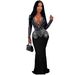 Women's Clothing Sexy Slim Fit Hot Diamond Hip wrapped V neck Dress_ecoleips.com