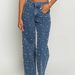 Women's Clothing oblique waist cross retro beaded baggy straight raw edge denim trousers_ecoleips.com