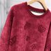 Women's Clothing 2 300 Catties Fat Mm Heavy Hot Diamond Sweater Female Plus Velvet Thick Round Neck Light Luxury Crown Long Sleeve Top_ecoleips.com