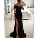Women's Clothing Sexy Fine Flash Slit Ball Gown Sequin Dress_ecoleips.com