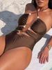 Women's Clothing Feminine Backless Hollow Out Triangle One Piece Swimsuit Resort Sexy High End Simple Women's Clothing Swimwear_ecoleips.com