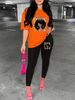 Women's Casual Fashion Letter Pattern Printed Loose T-shirt+cropped Pants Two-piece Home Sportswear Daily Wear-214_ecoleips.com