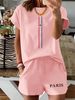 Women’s 2 Piece Outfit Set – Oversized Graphic T-Shirt And Biker Shorts Matching Set, Casual Summer Lounge Tracksuit For Daily Wear-315_ecoleips.com