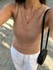Women's V-Neck Knit Sweater Vest, Casual Sleeveless Ribbed Knit Tank Top_ecoleips.com