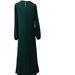Abaya Muslim Rhinestone Long Robe Middle East Dubai Round Neck Pullover Belt Dress_ecoleips.com