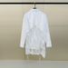 White Lace Shirt for Women Layered Backless Design Loose Fit Sun Protection Mid-Length Unique Stylish Top_ecoleips.com