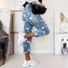 Women's Clothing Printed Pattern Ripped Straight Casual Jeans Women_ecoleips.com