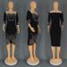 Verve Fashion Women's Mid-Sleeve Beaded Rhinestone Party Evening Casual Commuter Dress 8619_ecoleips.com