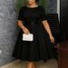 K New Fashionable And Elegant Dress, Round Neck Short Sleeved Dress_ecoleips.com