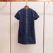 SP Home Women's Denim Dress - Short Sleeve Round Neck With Bow & Pocket, Spring Summer Casual Dress_ecoleips.com