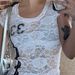 Women's Slim Fit Pullover Top Lace Pattern Double Stripe Print Color Block round Neck Short Sleeve T-Shirt European American Style_ecoleips.com