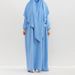 Verve Plus Size Women's New Robe Headscarf Set Spring And Autumn Sleeve Simple Loose Long Dress_ecoleips.com